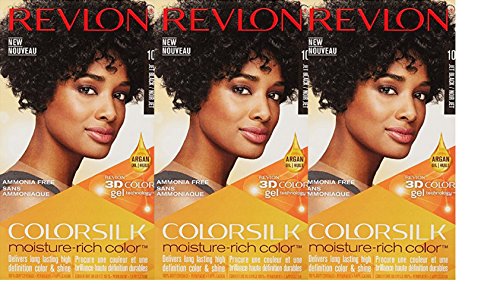 Revlon Colorsilk Moisture Rich Hair Color, Jet Black No.10, 3 Count