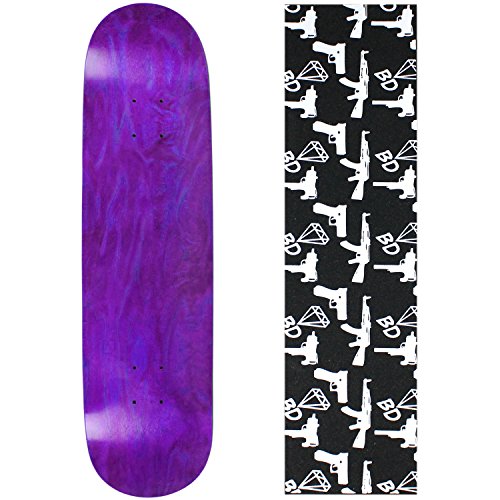 BLANK SKATEBOARD DECK - STAINED PURPLE - 8.0" Guns Grip