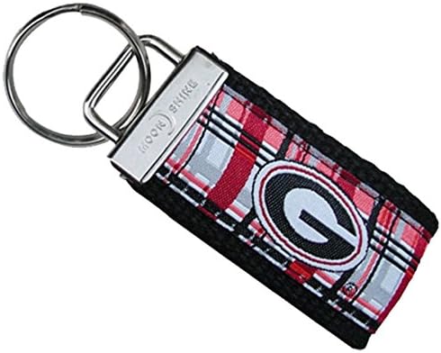 Plaid Georgia Bulldogs Ribbon Keychain