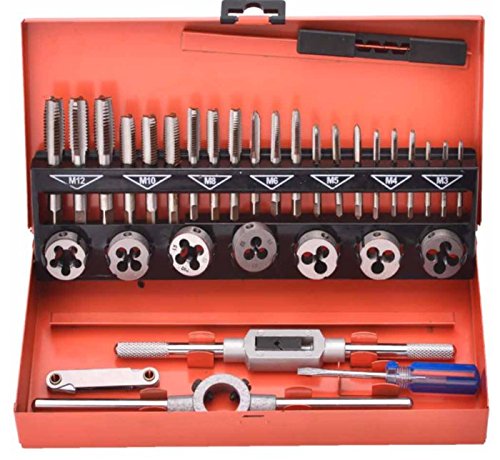 HARDEN Hand tap and Dies Set 32 pcs, Metric, M3-M12 3 Stage Tapping (HAR 61453)