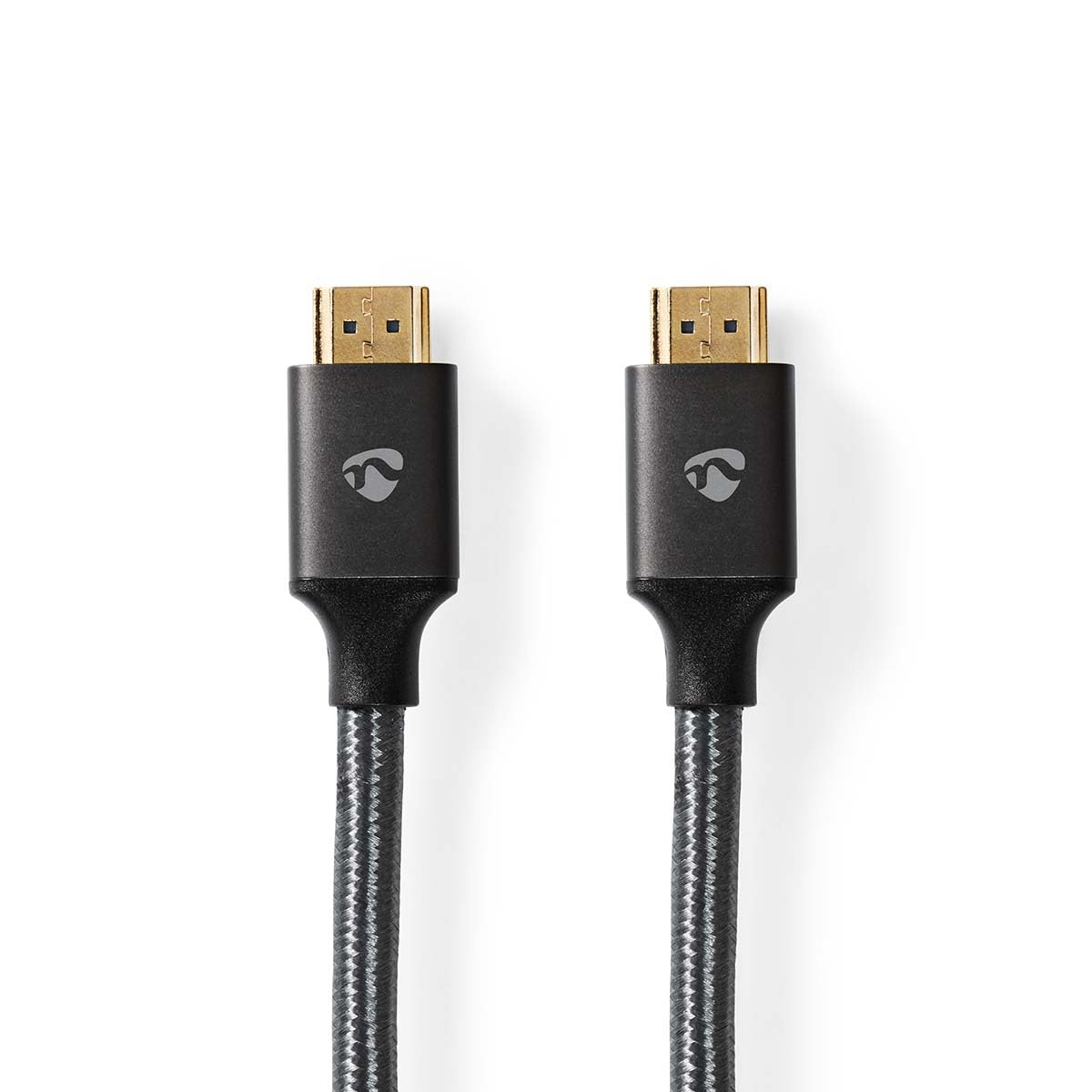 Nedis Profigold 8K Ultra High Speed HDMI Cable with Ethernet, 8K@60Hz, 48Gbps, HDMI A Male to A Male, 3m, Supports eARC, Dynamic HDR, CEC, Gold-Plated, Nylon Braided, Gun Metal Grey