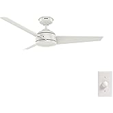Hunter 52 inch Outdoor or Indoor Ceiling Fan No Light - White Ceiling Fan without Light, For Patio, Porch, Garage, or Living 