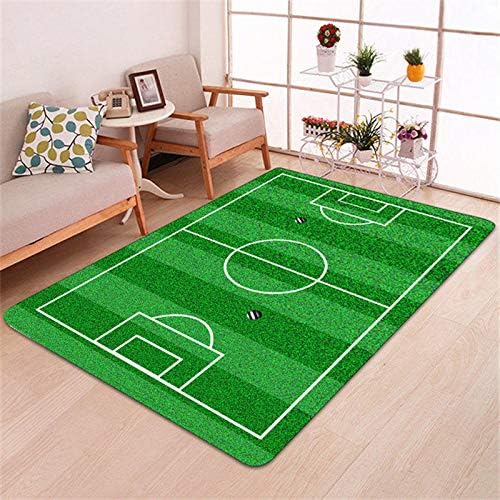 Soccer Rug Modern Carpet 3D Football Area Rugs Flannel Rug Memory Foam Carpet Boys Kids Play Crawl Mat Big Carpets for Home Living Room 60x180cm Type 2