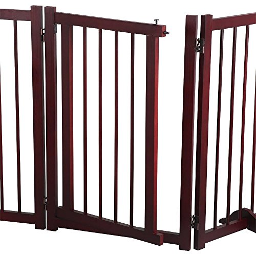 Popamazing 4 Panel Folding Dog Gate Freestanding Pet Door Barrier Guard