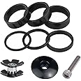 Saipe 9PCS Aluminium Alloy Bicycle Headset Spacer 1-1/8 inch 28.6mm Bicycle Front Fork Stem Spacers Kit