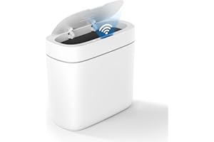 MOPALL Automatic Motion Sensor Bathroom Trash Can with Lid, 3.5 Gallon Touchless Garbage Can,Waterproof Smart Trash Can Small Waste Basket for Kitchen Bedroom Office Bathroom Living Room RV