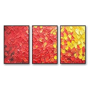 Framed Canvas Wall Art for Living Room, Bedroom Abstract Color Collage Pattern Canvas Prints for Home Decoration Ready to Hanging - 16"x24"x3 Panels