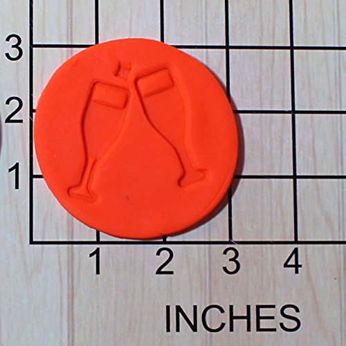 Wedding New Years Toast Champagne Glasses Fondant Cookie Cutter AND Stamp #1630