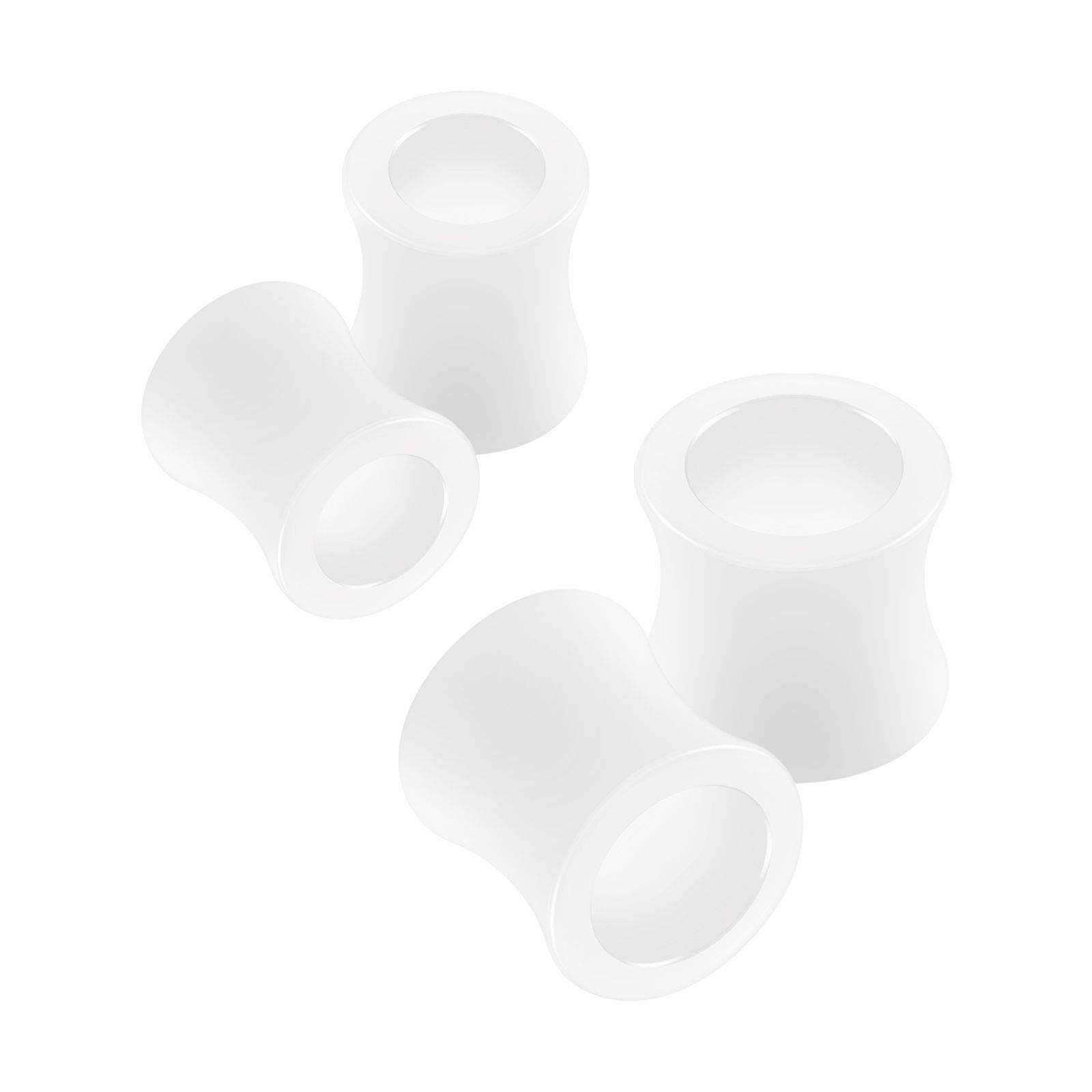 4PCS Acrylic White 0g 8mm 00g 10mm Double Flared Saddle Stretcher Ear Tunnel Gauge Plug Earring Lobe Piercing Jewellery 4468