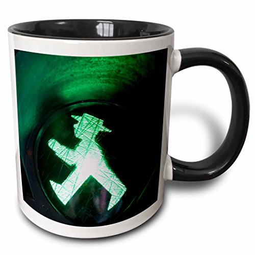 3dRose Danita Delimont - Inger Hogstrom - Museums - Germany, Berlin. Alexanderplatz. DDR Museum. Ampelmann. - 11oz Two-Tone Black Mug (mug_188161_4)
