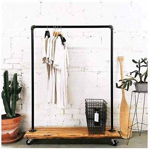 Rack para ropa móvil. Se ensambla con tubería de hierro al carbono de