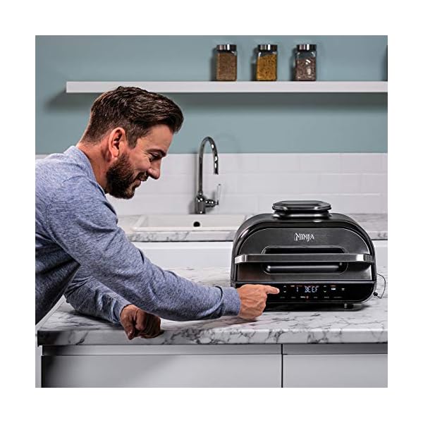 Ninja Foodi MAX Health Grill and Air Fryer [AG551UK], 3.8 L, Grey/Silver