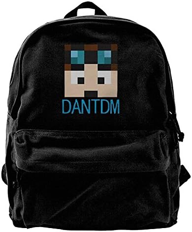 Harrison Begum DanTDM Face Canvas Shoulder Backpack Travel Backpack For Men &amp; Women Teens College Travel Daypack Black