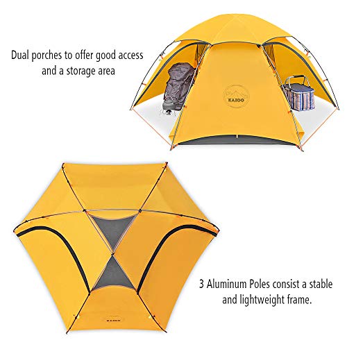 KAZOO Lightweight Backpacking Tent 2 Person Waterproof Camping Tents 2 People Hiking Tents Two