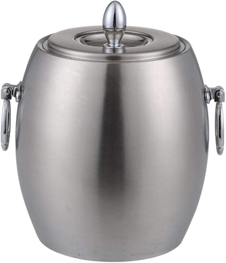 Amazon De Iceclubs Doppelte Isolierung Kleiner Eiskubel Sommer Bar Eiseimer Sektkuhler Eiswurfelbehalter Mit Zange Und Deckel Edelstahl Weinkuhle Eiskubel