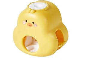 Lexziuo 1PCS Automatic Toothpaste Dispenser - Wall Mounted Duck Shape Bathroom Organizer with Toothbrush Holder Rack, Automat