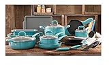 The Pioneer Woman Vintage Speckle 20-Piece Blue Cookware Pans Pots