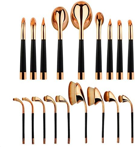 Angel Cosmetic Oval Brush Set Professional Oval Makeup Brushes Foundation Oval Brush Soft Oval Makeup Brushes Makeup Toothbrush Set With Refined Gift Box (Rose Gold,Silver)