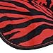 New Premium Grade 15 Pieces RED Zebra Print Low Back Front Car Seat Cover Rear Bench Cover and 4 Pieces Floor Mats Set