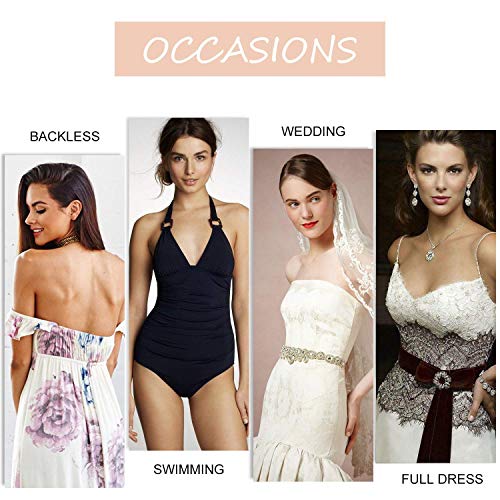 MITALOO Push Up Strapless Sticky Adhesive Invisible Backless Bras Plunge Reusable Magic Bra for Women Beige - Thumbnail 6