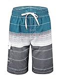 Nonwe Men's Swimwear Quick Dry Striped Board Shorts