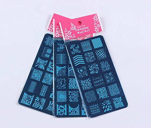 Finger Angel 16 PCS Designs Nail Art Stamping Stamp Plates With Black Template Holder Set Manicure Tools Nail Art Templates Stencils Decorations Tips