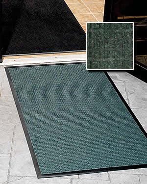Heavy Duty Entry Door Mat For Home - "FloorGuard" - 3' x 10' - Green - All Purpose Floor Protection Matting - Effective Waffle Style Surface Design