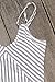 CUPSHE Women's Stripe Printing Halter One-Piece Padding Swimsuit (L) Multicolor