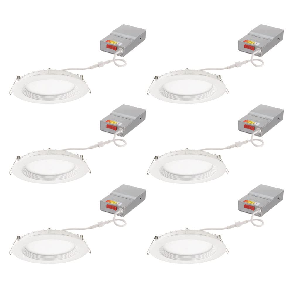 Juno LED Recessed Lights 6 Inch Round Wafer Downlight, 5-in-1 ...