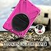 Case for 5th 6th Generation 9.7 Inch 2017 2018 Model | Heavy Duty Dropproof Silicone Cover for Kids w/ 360° Rotatable Kickstand Handle Shoulder Strap | Hotpink