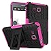 Tab A 7.0 Inch 2016 Release Back Case DWaybox 2in1 Combo Hybrid Rugged Heavy Duty Armor Hard Cover Case with Kickstand for Samsung Galaxy Tab A 7.0 2016 T280 T285 (Hot Pink)