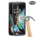[2 Pack] LG K10 Screen Protector, NOKEA [Tempered Glass] with [9H Hardness] [Crystal Clear] [Easy Bubble-Free Installation] [Scratch Resist] (for LG K10)