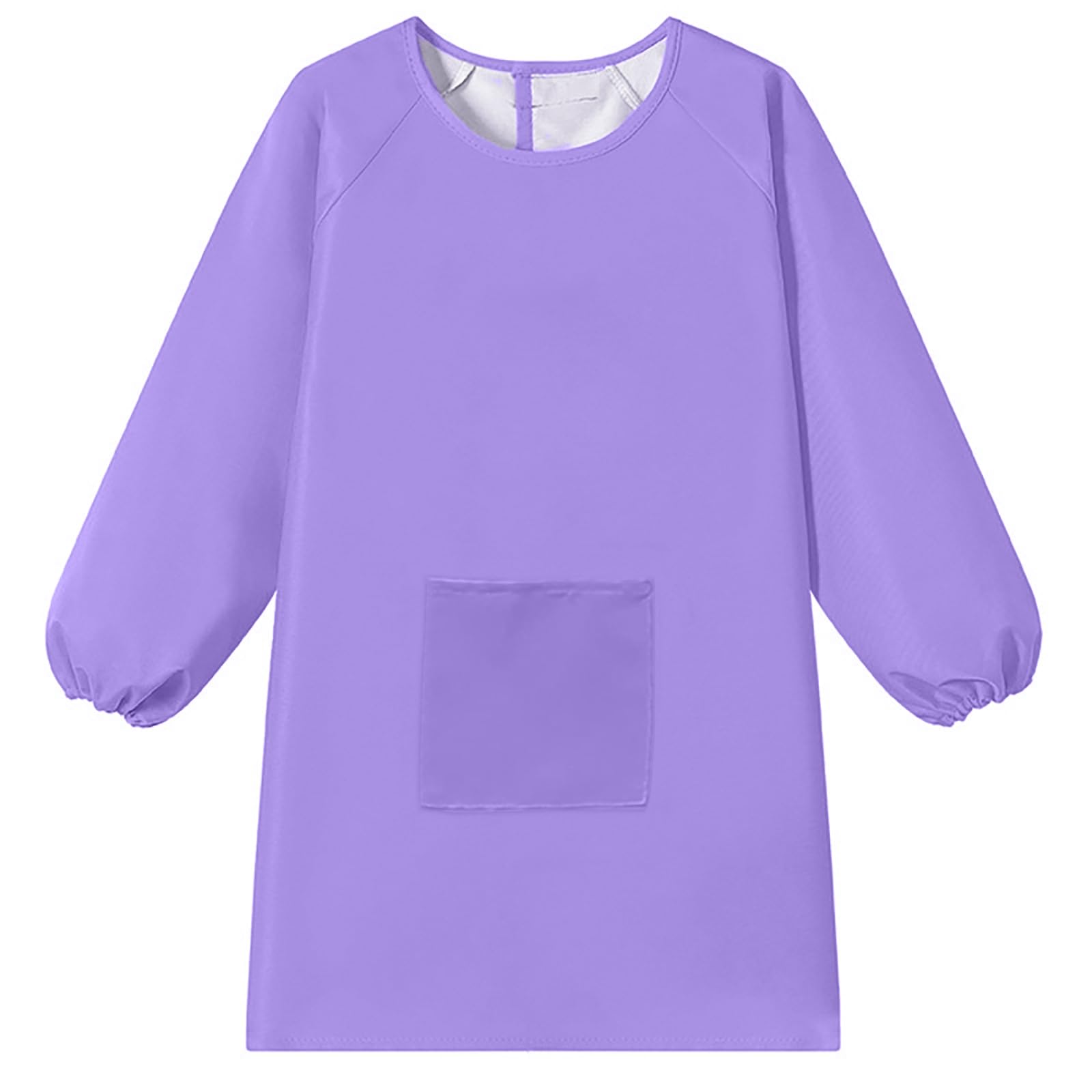 WULIQIUQIU Kids Art Smock, Waterproof Artist Painting Apron Smocks for Children Full Coverage Long Sleeve Smock with Pocket Purple XL — image 1