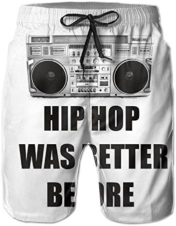 Olorw Radio Hip Hop Was Better Before Hiking Patterned Printed Colorful Short Beach Shorts