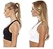 Just Intimates SB20027-2-XX-3X Racerback Sports Bra (Pack of 2) Black, White