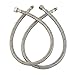 Faucet Connector, Angle Simple Braided Stainless Steel Supply Hose 3/8-Inch Female Compression Thread x M10 Male Connector, 24-Inch Long x 2 Pcs (1 Pair) HI1