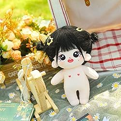 niannyyhouse 20cm Plush Doll Black Hair Girl
