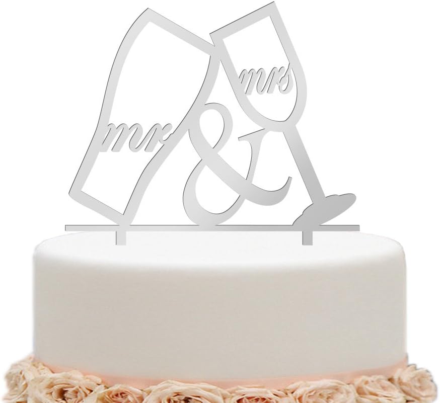 Amazon Com Ivisi Wedding Cake Topper Wine Glass Decoration