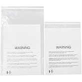 Lesibag 12” X 15” (100 Count) Clear Poly Bags with Suffocation Warning for Packaging, T Shirts & Mailing - Permanent Adhesive (100 Count 12''x15'')
