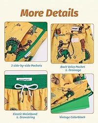 maamgic Mens Short 80s 90s Vintage 5.5" Swim Trunks