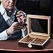 Cigar Humidor Handmade Wood Cigar Box Desktop Humidor with Hygrometer and Humidifier,Cedar Divider Royale Glasstop Holds 20-25 Cigars