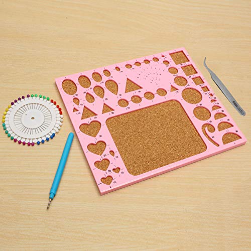 Creations Paper Quilling Kit Tweezer Board Needles Tools Craft - Learning & Education Paper Art & Drawing - (Pink) - 1 X Slotted pen, 1 X Tweezer, 1 X Graphics template, 40 X Needles