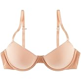 Undies.com Women's Oh Darling Demi Push Up Bra with Ultra-Soft Custom-Knit Microfiber & Underwire Support, 2-Ply Wings, Lightly Lined, J-Hook Closure, Sunkiss