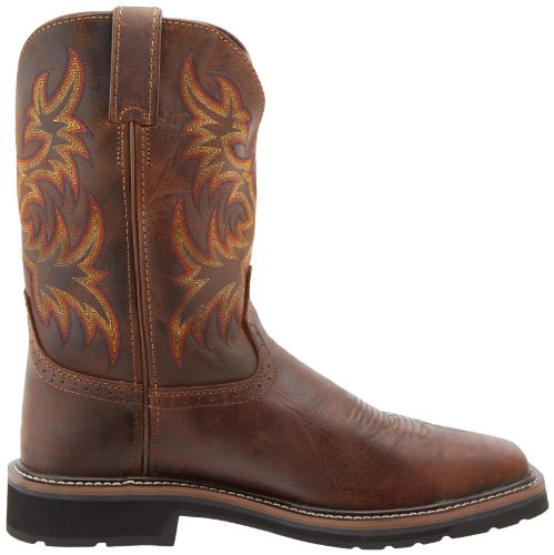 Justin Original Work Men's Stampede Steel Square Toe, Rugged Tan, 11 D US