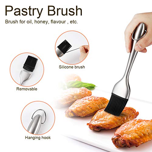 Pastry Cutter Set, Dough Blender, Pastry Scraper and 5pcs Stainless Steel Biscuit Cookie Cutter Set, Pastry Brush Heavy Duty Baking Dough Tools for Home Kitchen - Thumbnail 2