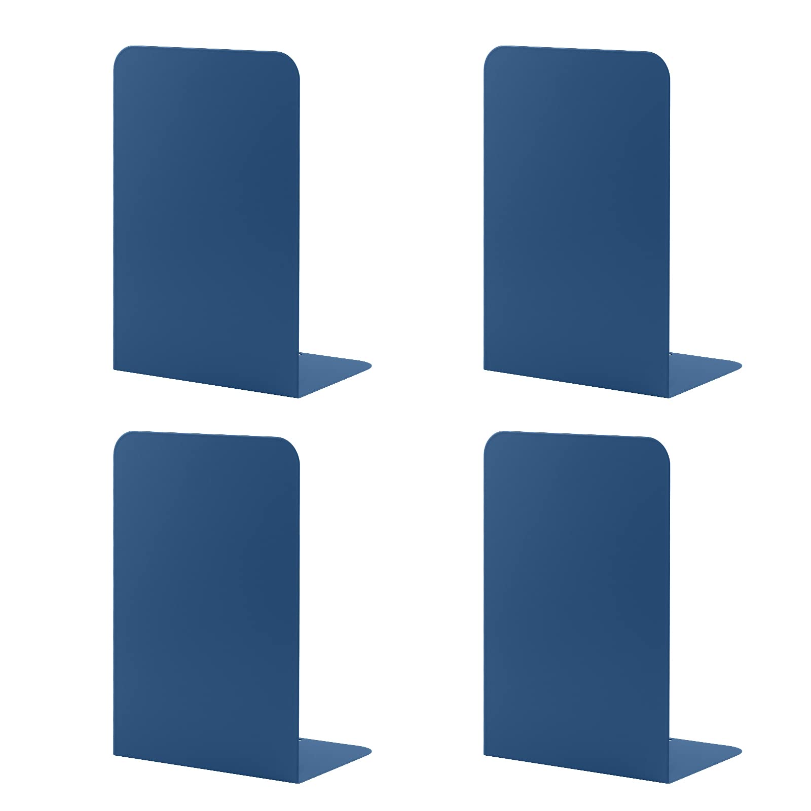 2 Pairs Book Ends for Shelves, MSDADA Heavy Duty Bookends for Office, School&Home, Metal Bookends for Heavy Books, Anti Slip Book Shelf Holder Bookend Supports Book Stoppers(Sapphire Blue)