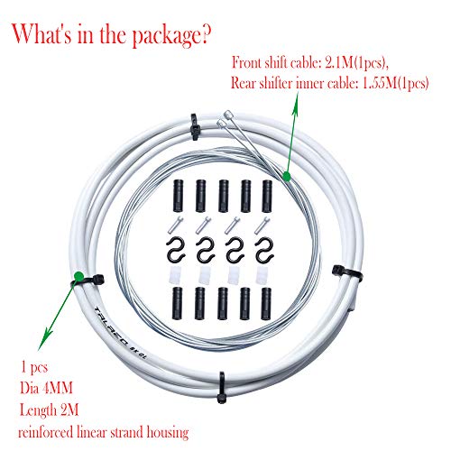 CaijaH Universal Bike Shift Cable Housing Kit,Bicycle Shifter Cable