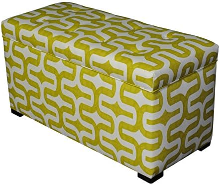 SOLE Designs Angela Collection Contemporary Fabric Upholstered Accent Entryway Storage Trunk Yellow