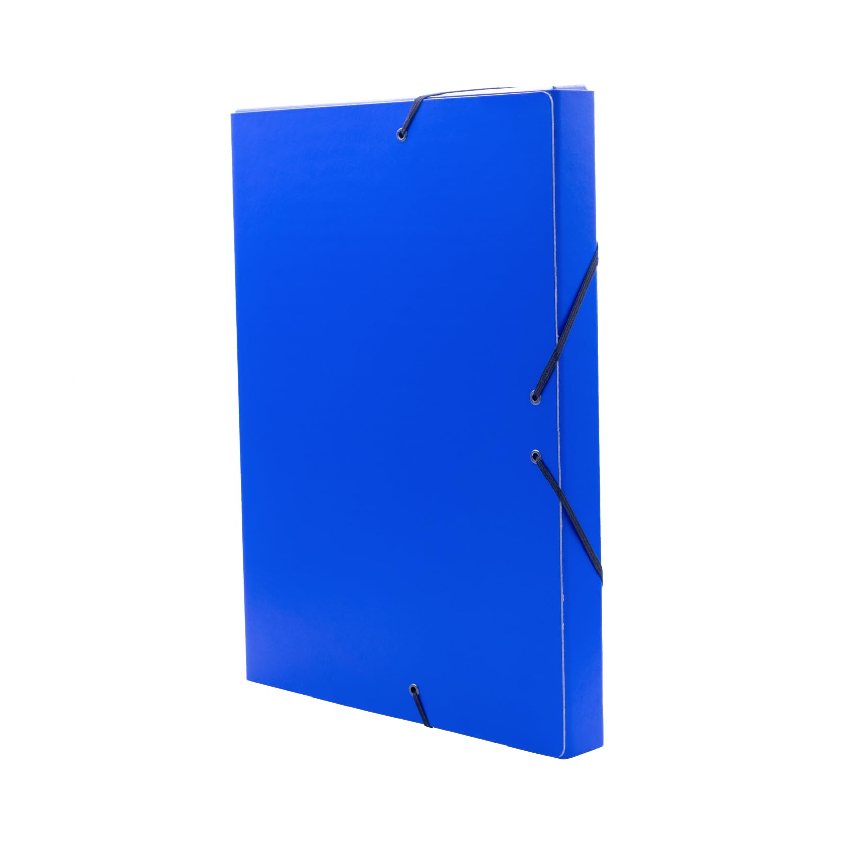 Raylu Paper A4 Matte Project Folder with 3 cm Spine, Sturdy Cardboard Folder and Elastic Closure for School or Office Projects, File Folder Size 34 x 24 cm (Blue)