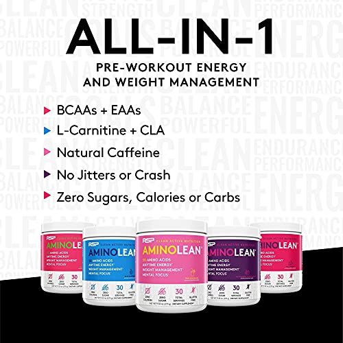 RSP NUTRITION AminoLean Pre Workout Powder, Amino Energy & Weight Management with BCAA Amino